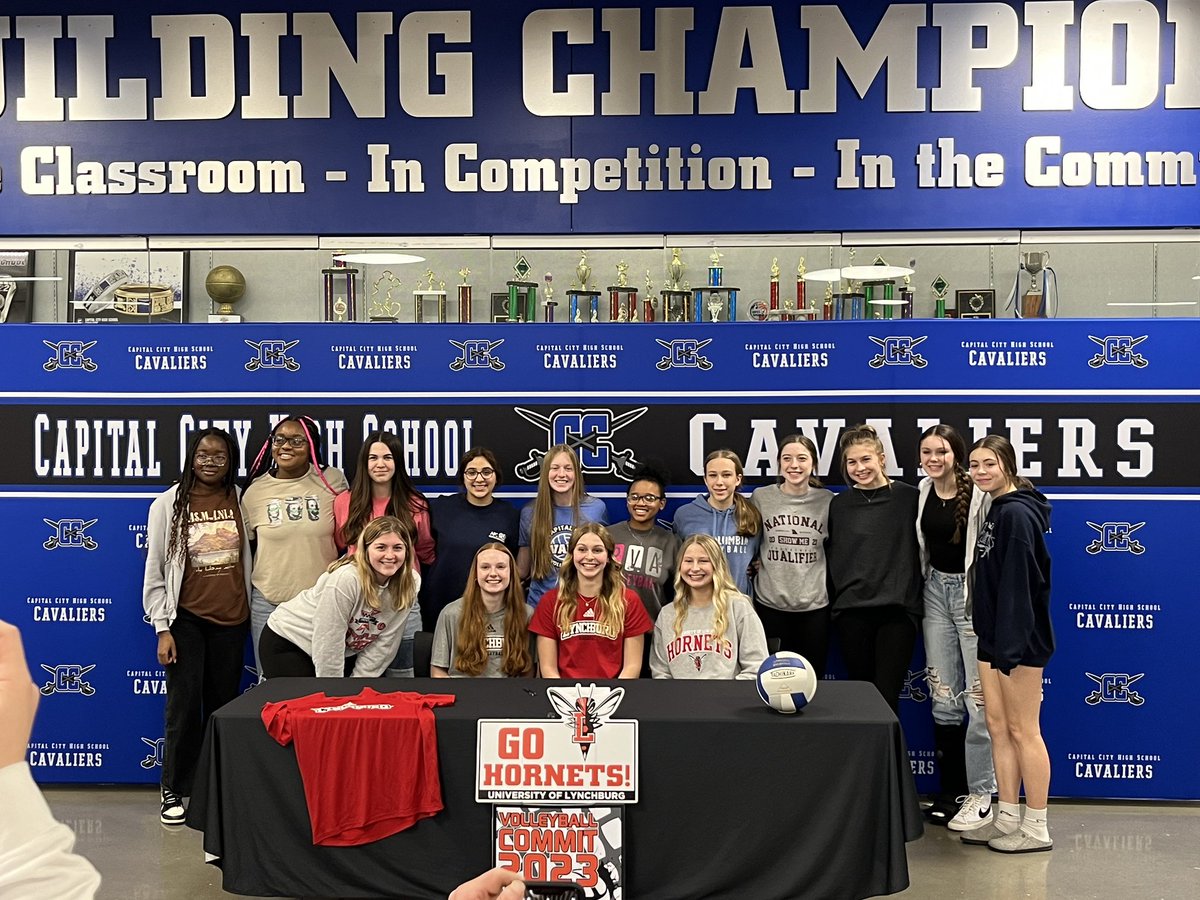 CapCityCavsVB's tweet photo. Today was another day for the history books…our very own @AvaMeinhardt is the 1st ever Cavalier Volleyball player to sign a letter of intent to play college volleyball! @lynchburg_volleyball is beyond lucky to have such a talented volleyball player and amazing young lady💙🏐 ❤️ https://t.co/s5smbOXS4H