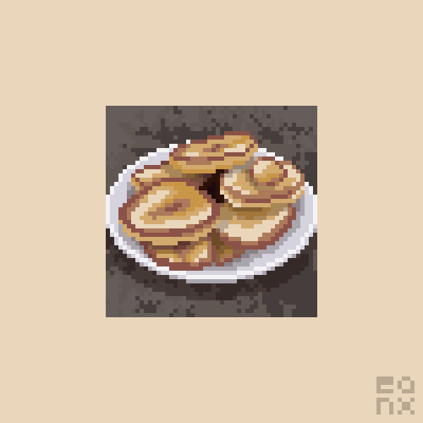 EquinoxDN's tweet photo. it's apparently pancake day, so here's some oladyi 🥞
#pixelart #ドット絵 #PancakeDay https://t.co/mWE3RZs47D
