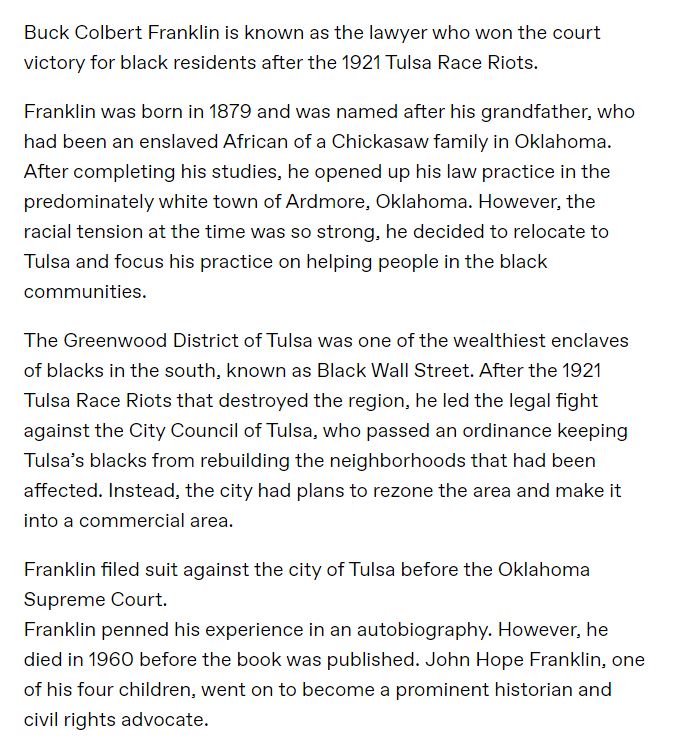 Buck Colbert Franklin (1879-1960)

#BlackHistory #BlackHistoryMonth #BlackHistory365 #blackhistoryfacts  
#BlackHistoryIsAmericanHistory