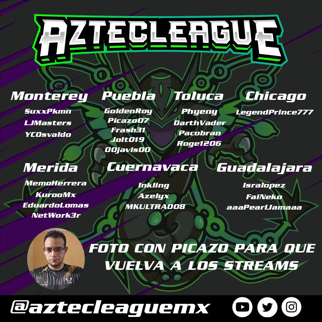 aztecleaguemx's tweet photo. Ven y conoce a tus jugadores de #AztecLeague este 25 y 26 de Febrero en diferentes ubicaciones. 

Búscalos para tomarte tu foto con ellos y entrar a la rifa.

El Ganador se anunciara el Martes 28 de Febrero.

  #PokemonGOApp https://t.co/spOyF8HG6B