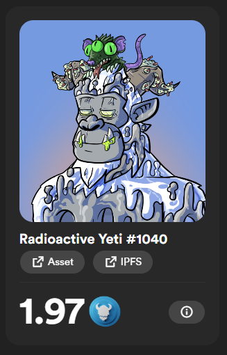 DobisChad's tweet photo. Anyone up for Trivia?  I'm hosting trivia night tomorrow night in the Smooth Yeti discord.  Grand Prize is this Radioactive Yeti...Come have some fun...full details below...LFG!!!  @SmoothYetiMC #MountainClub #SmoothYetiTrivia https://t.co/fmMVHeeW2C