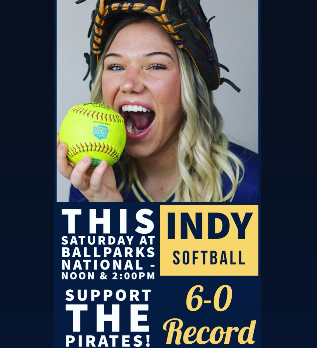 Indy Pirates Softball (6-0 Overall Record) plays at Ballparks National this Saturday, February 25, at 12:00PM &amp; 2:00PM, vs. State Fair CC. Come out &amp; support your Pirates! 🏴‍☠️🏴‍☠️🏴‍☠️ <a href="/IndyCCSoftball/">Independence CC Softball</a>