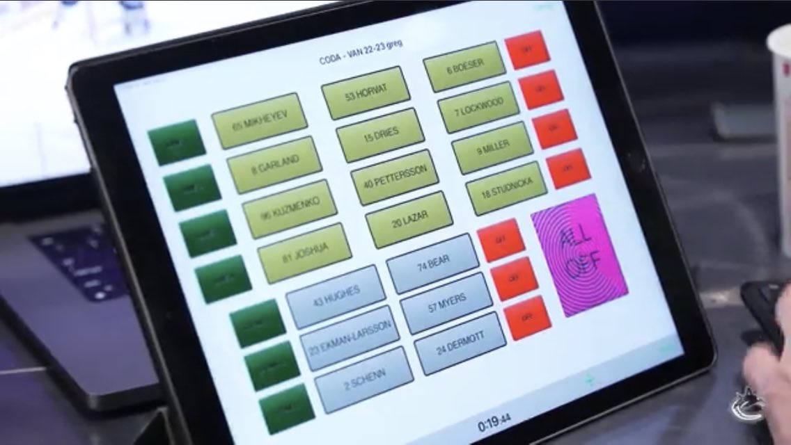 VAN running Hudl Sportscode on Mac instead of XOS Thunder Hockey on PC.