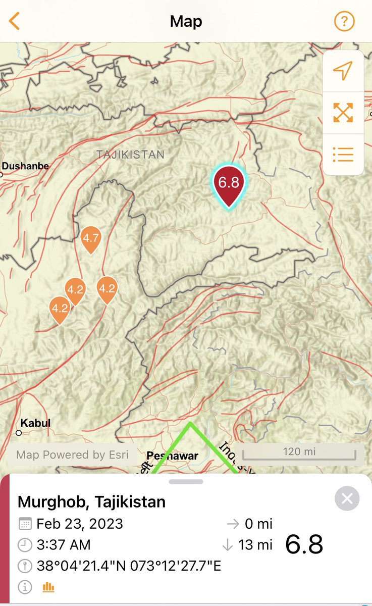 Süreç hepimiz için öyle travmatik bir hale geldi ki uykumdan telefonuma yüklediğim sismo app’lerden birinin deprem bildirimiyle uyandım. Biraz önce Tacikistan’da 6.8 şiddetinde deprem olmuş. Umarım can kaybı yoktur :(