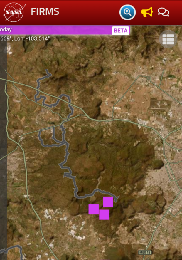 AnilloPrimavera's tweet photo. Está es la ubicación del incendio en el bosque La Primavera. Zona fuertemente afectada por los incendios de 2021, y que en los registros históricos se había mantenido sin afectación. Una zona muy presionada por el crecimiento sin control de invernaderos y bancos de materiales https://t.co/AuOkNysfyO