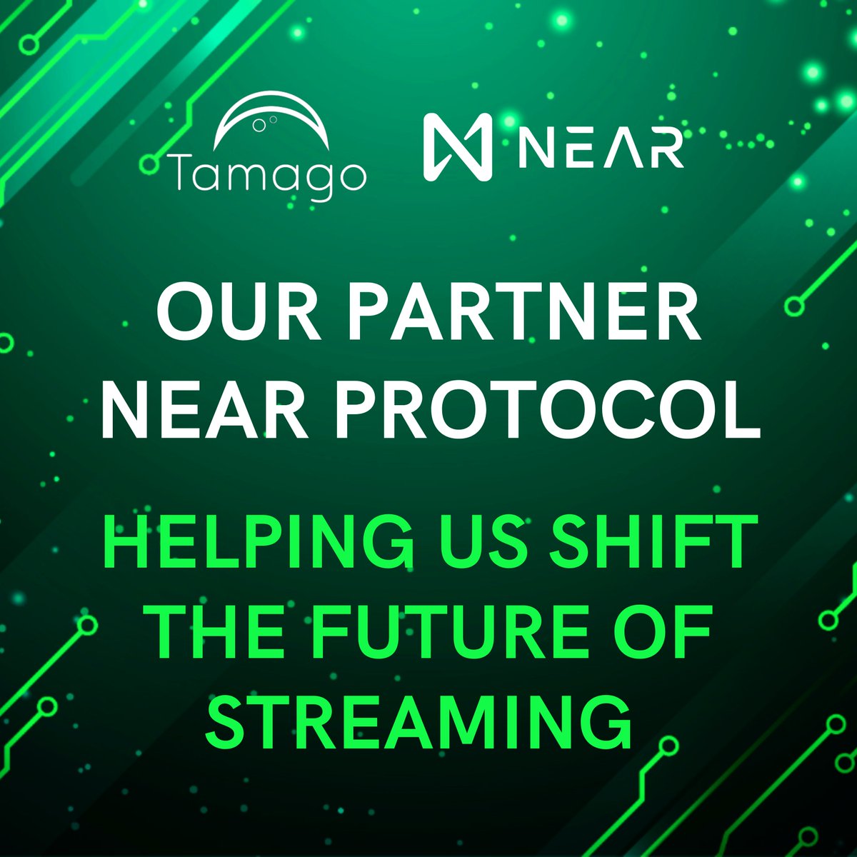 Our partner <a href="/NEARProtocol/">NEAR Protocol</a> is helping us shift the future of streaming with:

🌐 A carbon-neutral certified network
⛓️ Multi-chains
📈 Solutions for scaling

This week let’s talk about some of the reasons why #Tamago chose #NEAR for our project! 🤩

#NEARProtocol #NEARisNOW
