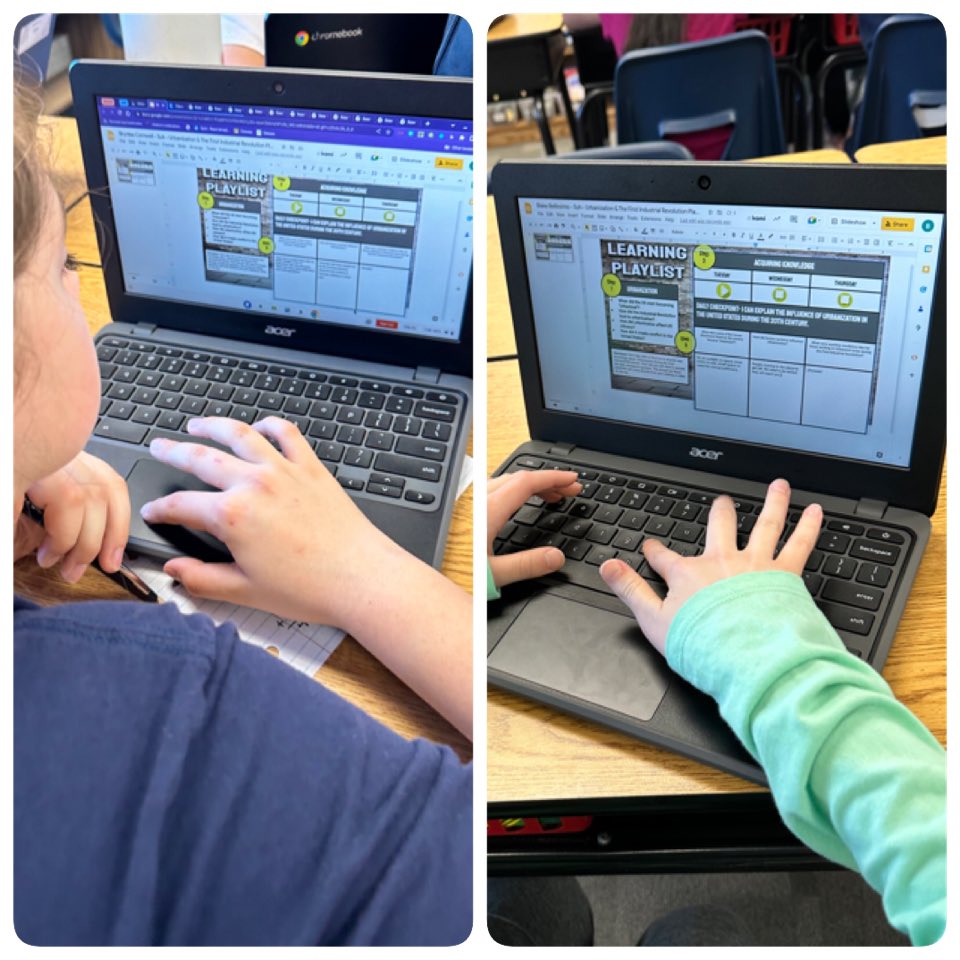 sharonsuhsclass's tweet photo. Our fifth graders are learning about the Industrial Revolution and using the Learning Playlist to explain the influence of urbanization in the U.S. during the 20th Century! 
@VaughnElemFISD 
#vaughnspringtraining https://t.co/675zyShsuF