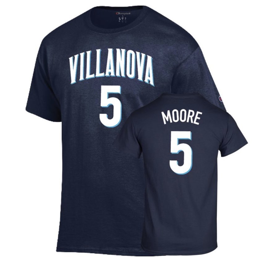 NovaNationer's tweet photo. . @YooJustoo was on fire in last night’s win over No. 16 Xavier with a season-high 25 points! Get your Moore t-shirt or game jersey! @VillanovaUShop or online. T-shirt: https://t.co/Sp9oKpZPA4 Game Jersey: https://t.co/EAghPax7QC 5️⃣🔥 #NovaNation #BookstorePartner https://t.co/VmS91Ium9C