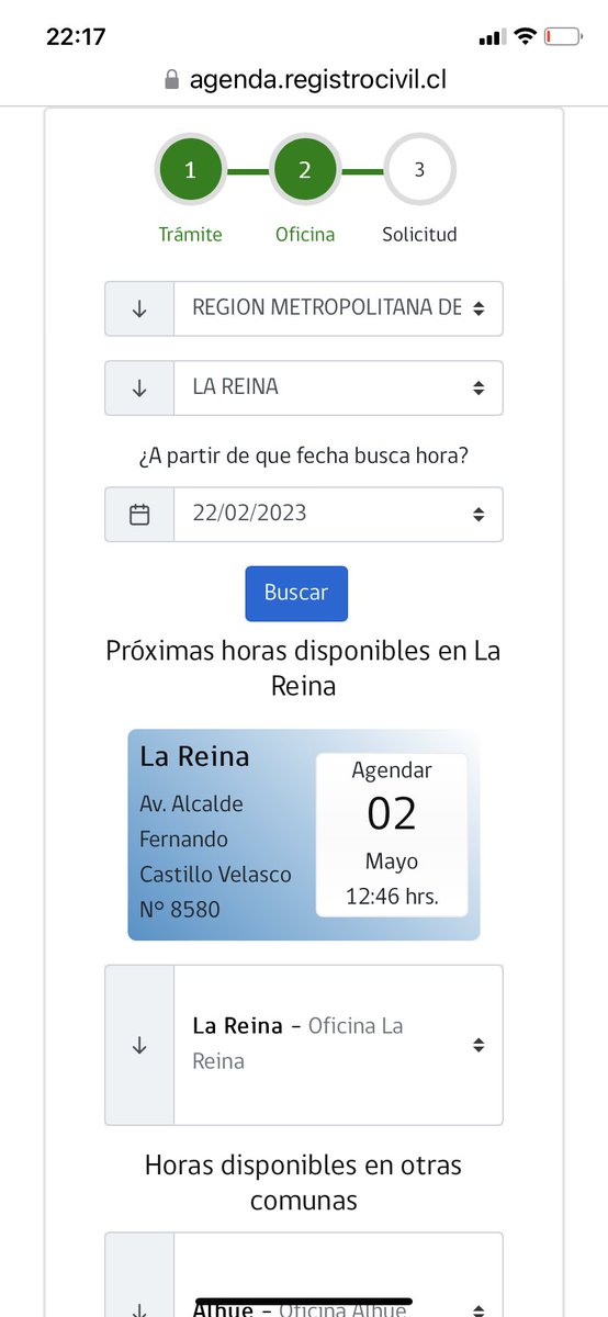 Necesito renovar mi pasaporte para viajar en Abril y solo se permite hacer el trámite si agendas vía online .. hora más próxima para Mayo ! y así en casi todas las sucursales , qué hago ? <a href="/RegCivil_RM/">Registro Civil RM</a>