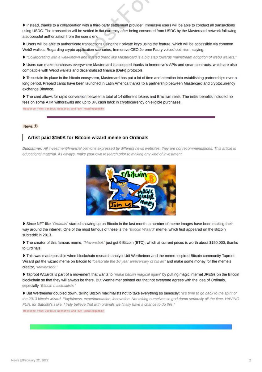 ☆ ═Yuumi’s Daily News Update═ ☆

In the Web 3 ⇨ Always DYOR ♥︎ 

#NFTCollection #NFTProject #NFTCommmunity #NFT #cryptocurrencies #CryptoNews #blockchains #Web3 #ETH #SOL