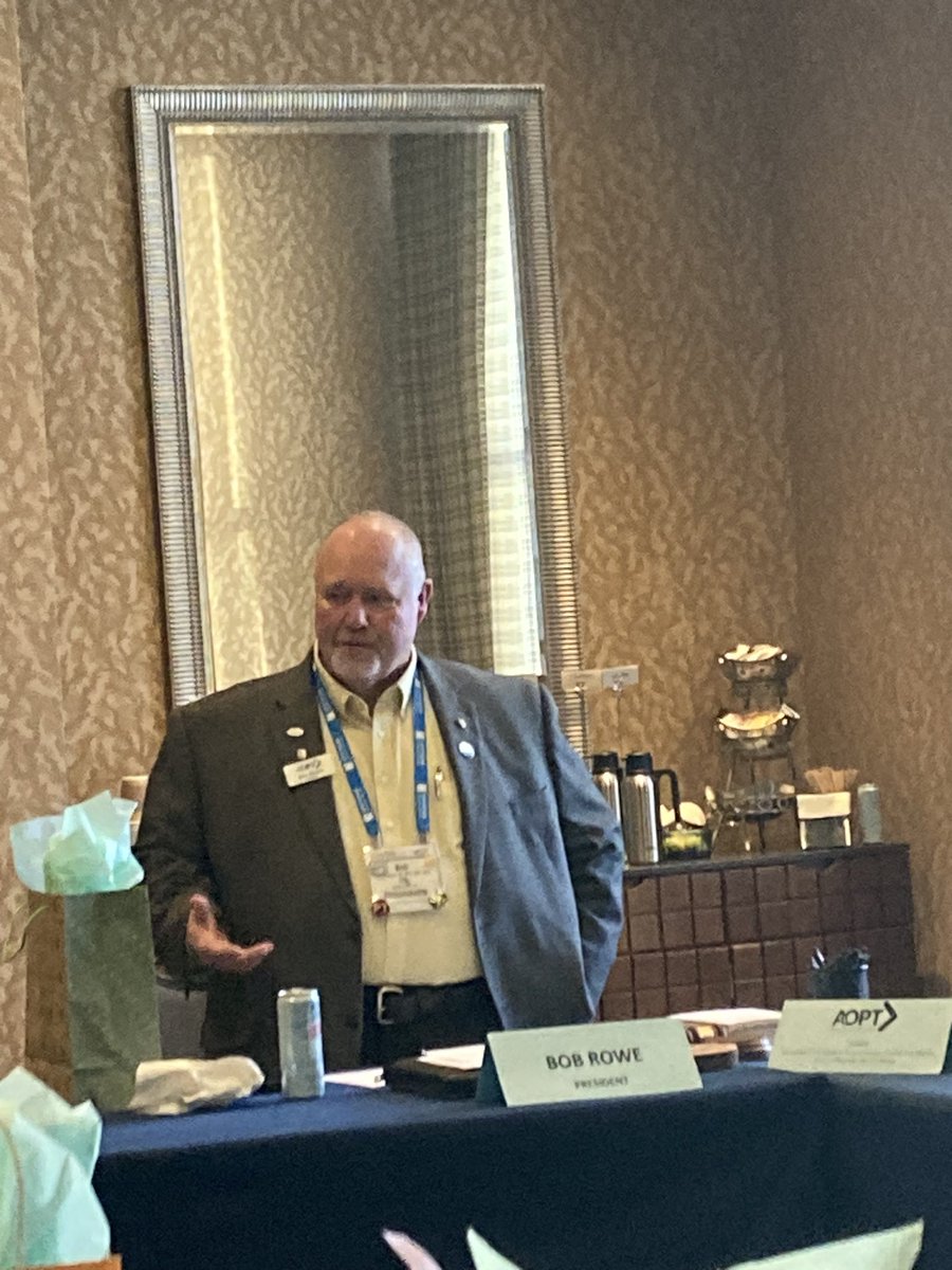 VP_Hyland's tweet photo. Day 1 #APTACSM excited to begin my new service leadership journey as Practice Chair of #AOPT with @rrowe62 presiding- todays #CuffLinkMafia a gift from my dear friend and current @APTAtweets VP @drsuePT - feels a little like coming home https://t.co/rH36XAmwKJ