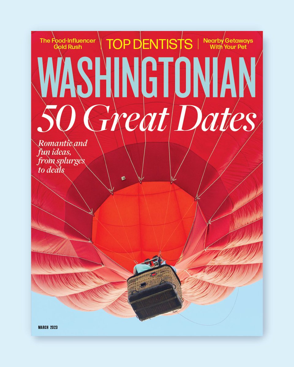 washingtonian's tweet photo. Our March issue is on newsstands and in your mailboxes now! On the cover: 50 Great Dates. Romantic and fun ideas, from splurges to deals. 🥰

Subscribe so you never miss an issue: https://t.co/9TWdlIKJu9 https://t.co/lxQCuV6frz