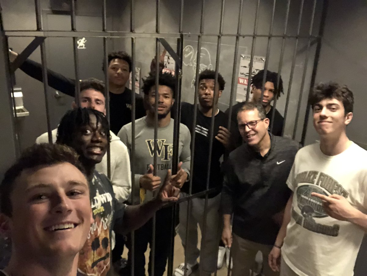 Great night with our safeties, nickels, receivers and qb’s - chipotle dinner and escape room. #prisonbreakchamps #godeacs