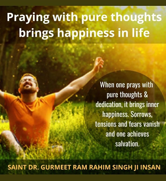 DeepakArora83's tweet photo. #KeyToBeHappy
Meditation is a phenomenon of positive thoughts and vibes it has power to solve our all problems and worries Modren science also accepted that it is very useful in our hectic lifestyle as taught us Saint Gurmeet Ram Rahim Ji. https://t.co/Z4gEnUOOTf