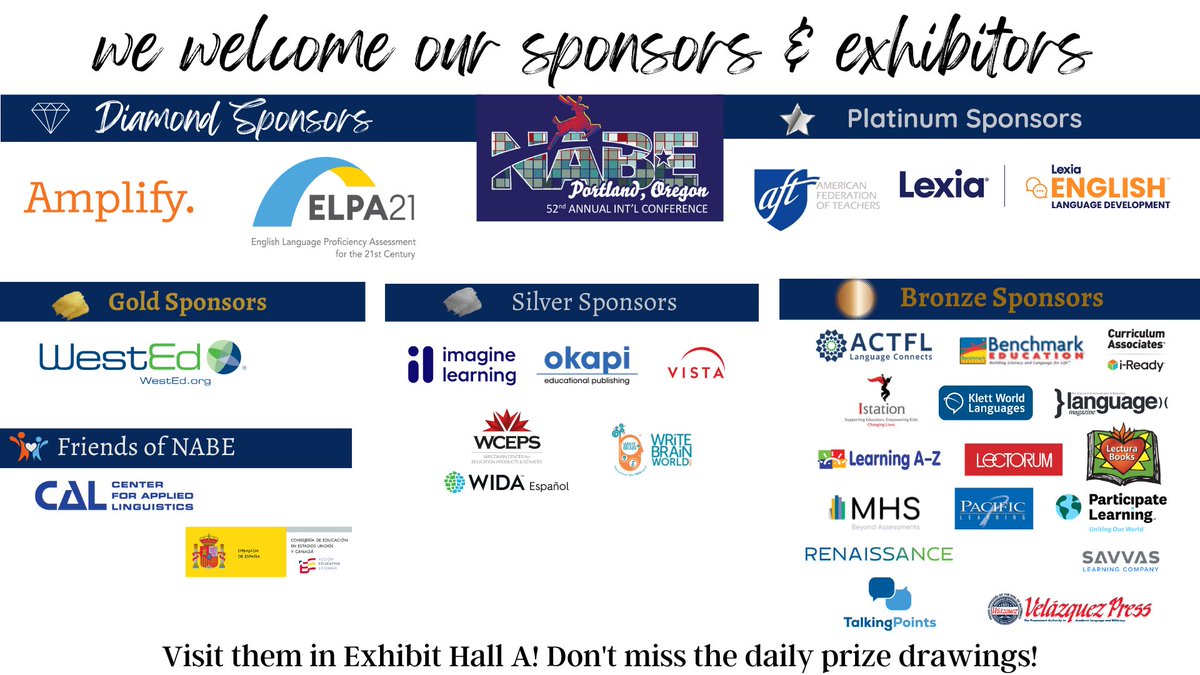 NABEorg's tweet photo. Be sure to visit the #NABE2023 Sponsors &amp; Exhibitors in Exhibit Hall A for a chance to win prizes! https://t.co/9IImSHnAsh