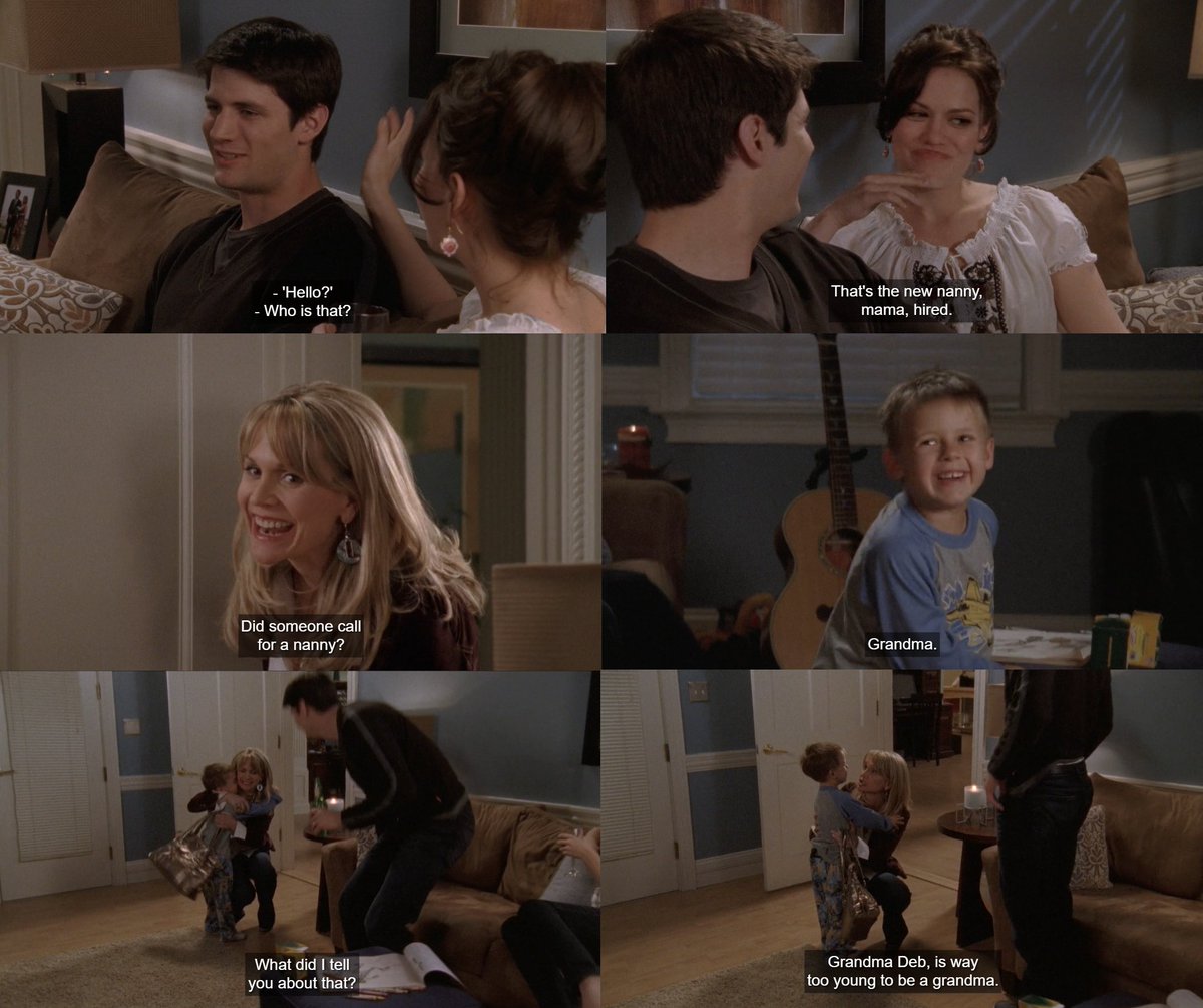 pacepeterlawyer's tweet photo. And then they ultimately hire Nathan's mom as nanny. You know it's gonna be a wild ride with Deb around all the time! ๐๐
#OneTreeHill #debscott #nathanscott #haleyjamesscott #jamiescott https://t.co/sWnWWp5FZe