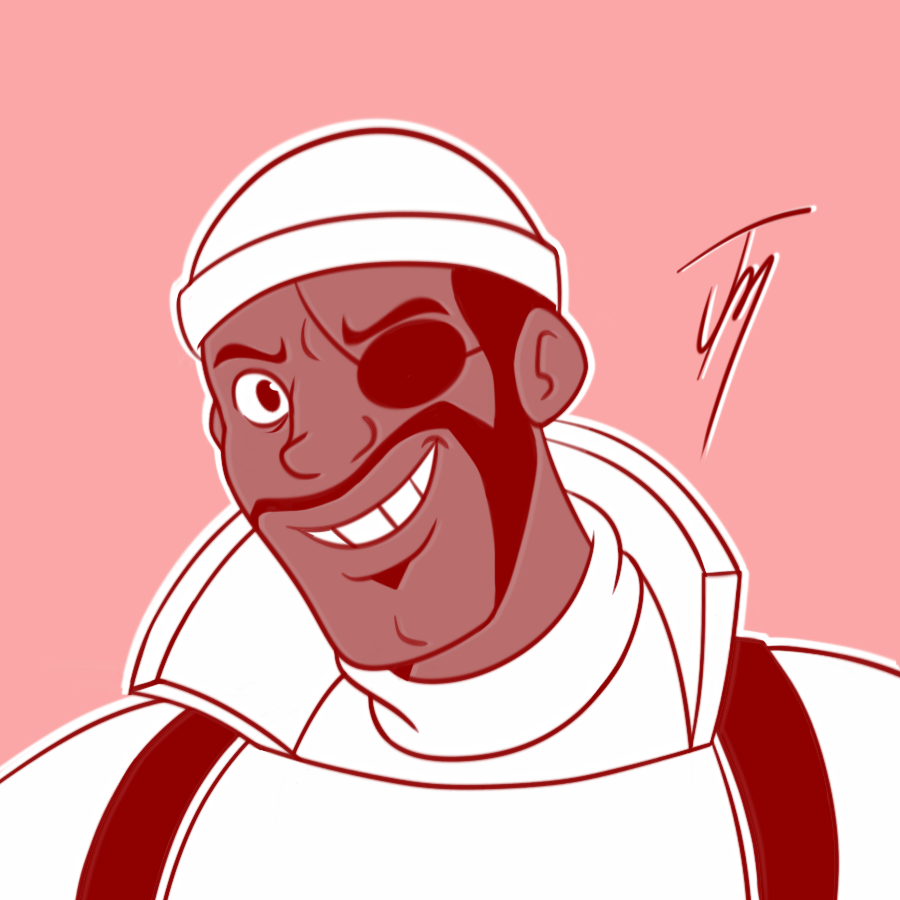 1boy solo male focus dark-skinned male smile dark skin pink background  illustration images