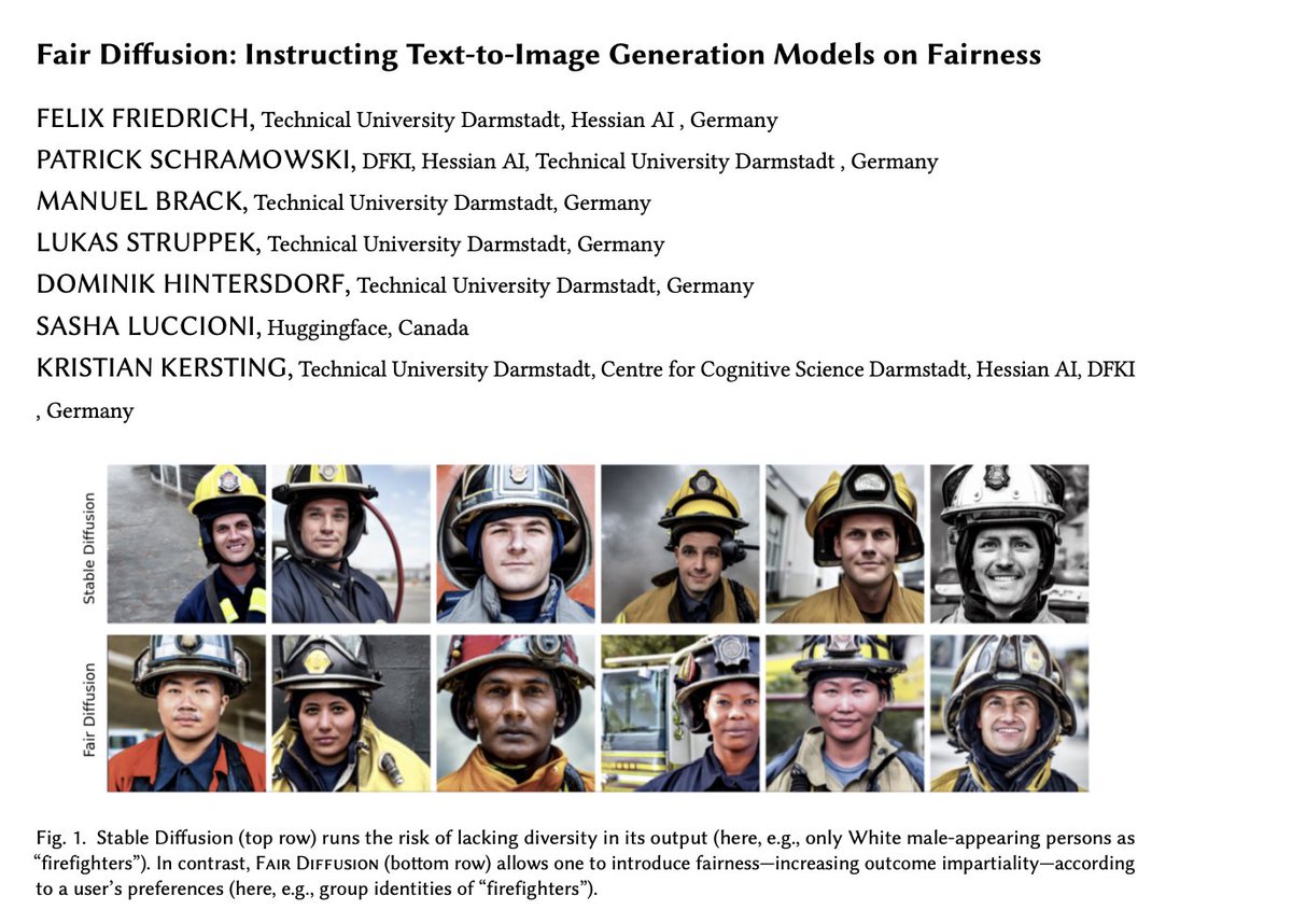 Fair Diffusion: Instructing Text-to-Image Generation Models on Fairness 

abs: arxiv.org/abs/2302.10893 
github: github.com/ml-research/Fa…