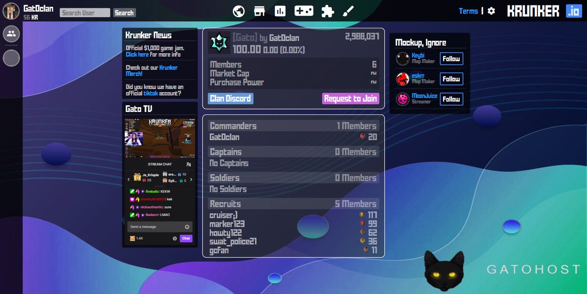 gatodevelowoper's tweet image. #krunker #dev
Client Leak Time :)

Gatoclient v1.1.8 will feature:

- In-game Account to Discord linking

- Clan Backgrounds

and the coolest:
- Customizable Kill Cards (With Player Quotes)

(Mockup, may not appear the same at release)