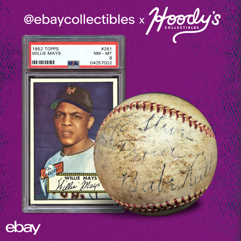 eBay's tweet photo. Don't miss @hoodyscollectibles' first eBay-exclusive sports cards auction. Whether you’re searching for vintage beauties or more modern variants, Hoody’s has gems from every era. Get what’s good before it’s gone. #exclusiveauction