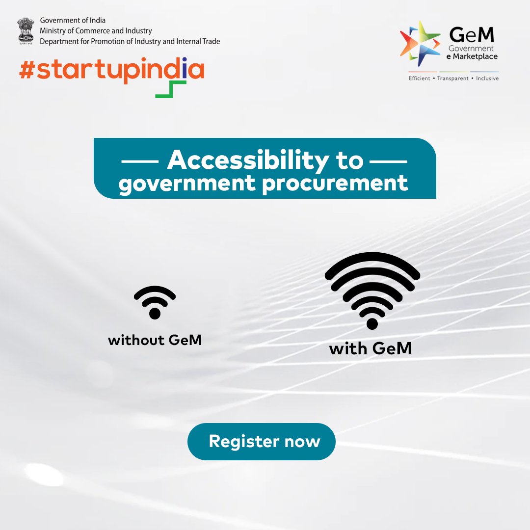 Startup India on Twitter "Increase your customer reach with GeM