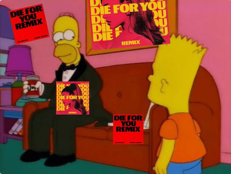 lovessswt's tweet photo. -porque tan elegante homero?
-hoy ariana vuelve a la música con die for you remix muchacho https://t.co/vGj33lpXnZ