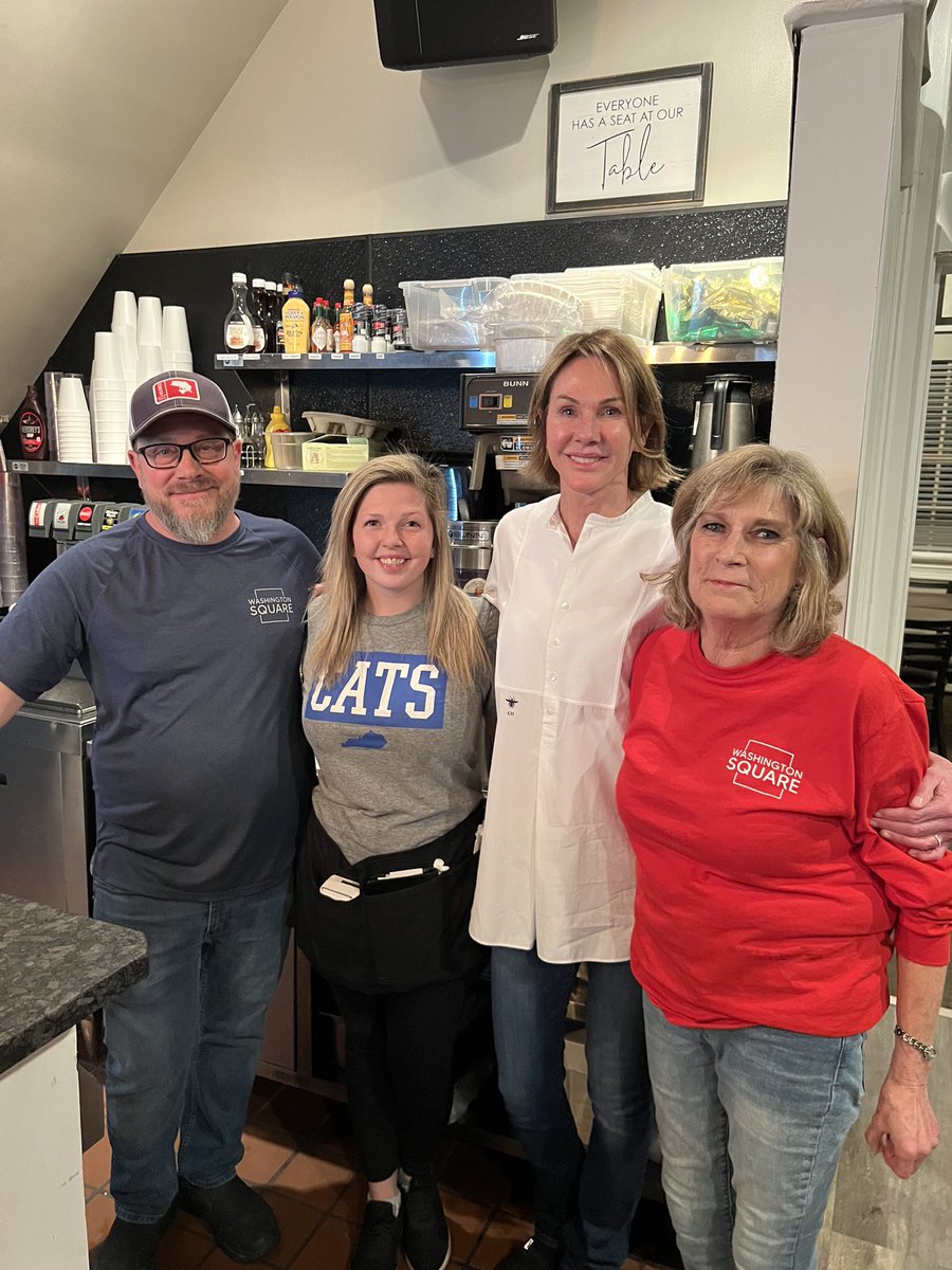KellyCraftKY's tweet photo. Another great stop on our #kitchentabletour at the Washington Square Café in Burlington where we discussed the importance of education and everyone having a seat at the table. https://t.co/xxWhYdq4hJ