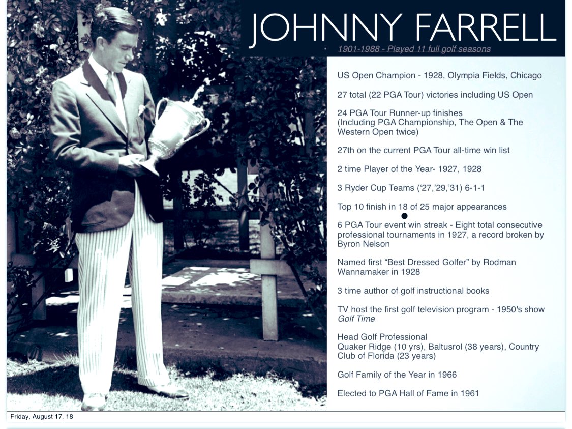 wtfm4's tweet photo. @GolfHallofFame Golf is rich in tradition and history and should be celebrated! Johnny Farrell is an important part of golf history, the list of accomplishments is many  @GolfHallofFame  honored to again be a finalist. https://t.co/0F8RMOgXRQ