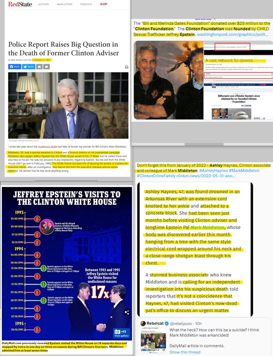 FieldWhistle's tweet image. Arkansas cops ruled suicide 9 months after Middleton died in death of Clinton aide linked to Jeffrey Epstein - was found shot and tied to a tree with an electrical cord around his neck - despite no sign of weapon bit.ly/3YTOzMD

#c2cMiddleton #c2cEpsteinAssociate #c2cBB