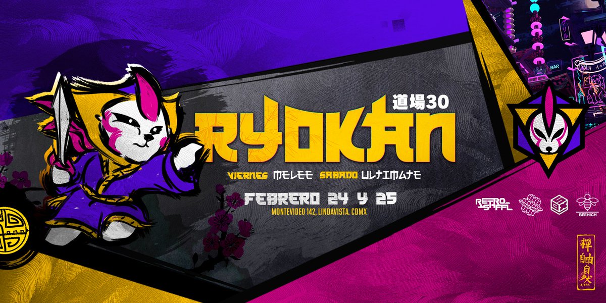 🟡 RYOKAN, Todos los sábados! 

¿Qué perro, creyeron que no habría RYOKAN?, ahí les va el 道場30, Singles, Dobles, Hockey y más... ♥️

Registro:➡️start.gg/Ryokan30

Viernes de Melee / Sábado de Ultimate

#ElRyokan