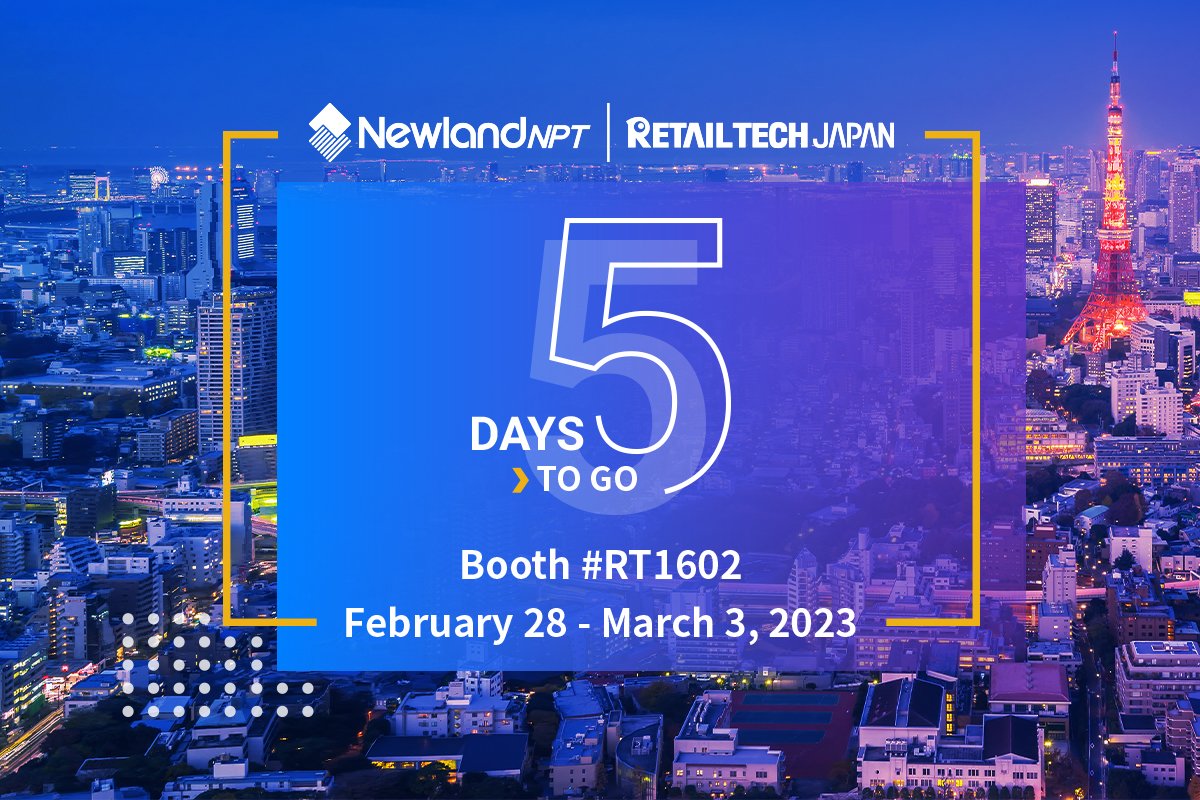 NewlandNPT's tweet photo. #RETAILTECH JP is just around the corner!
It's now only 5 days until we get to show you the latest additions to our high-performance device portfolio, including our powerful Android #SmartPOS series and cloud-based service infrastructure. #NewlandNPT #NPT #exhibition #retail https://t.co/ojHkl7yZJ5