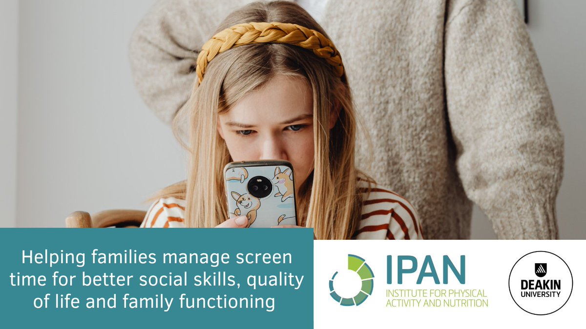 Deakin IPAN (@deakinipan) on Twitter photo Feel like your family needs a screen detox? <a href="/Lauren_Arundell/">Dr Lauren Arundell</a> aims to understand how screen time impacts childrens wellbeing - and how to manage it. bit.ly/3ddMp80
<a href="/Deakin/">Deakin University</a> @DeakinHealth @deakinresearch Feel like your family needs a screen detox? <a href="/Lauren_Arundell/">Dr Lauren Arundell</a> aims to understand how screen time impacts childrens wellbeing - and how to manage it. bit.ly/3ddMp80
<a href="/Deakin/">Deakin University</a> @DeakinHealth @deakinresearch