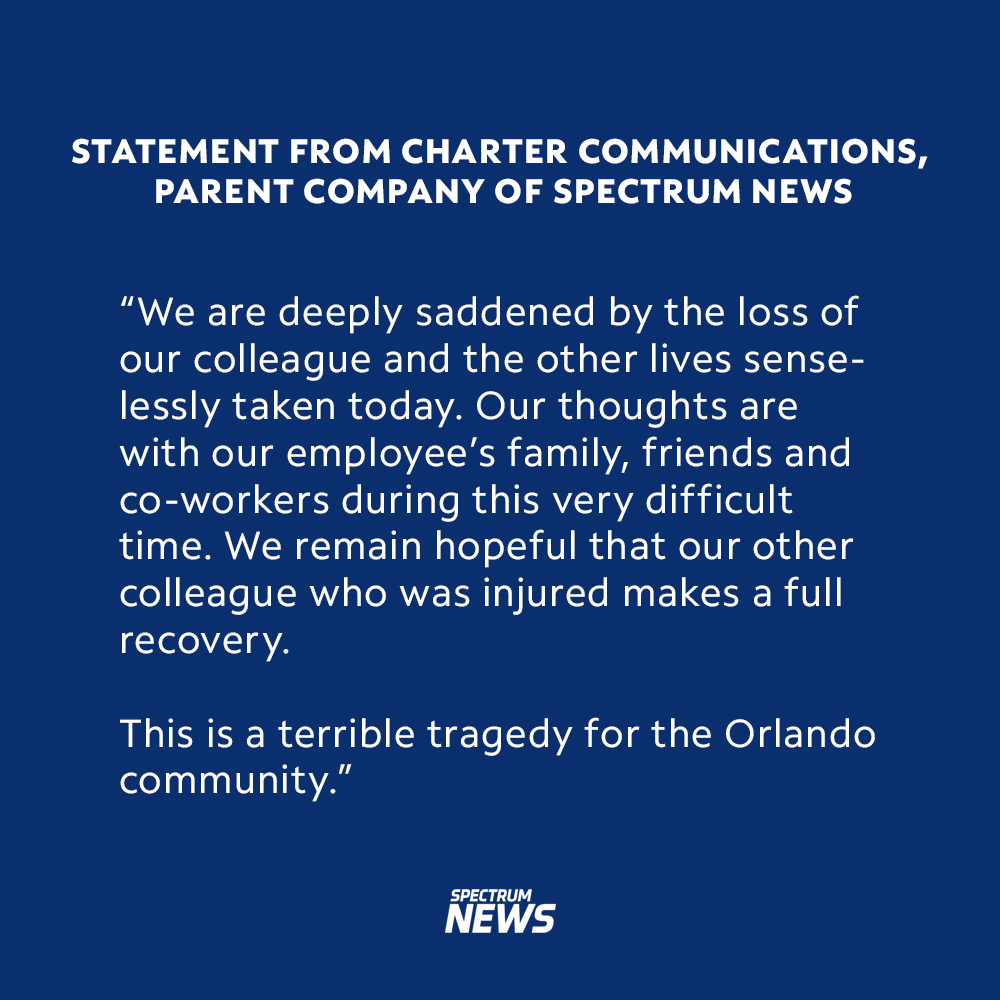 Following the shooting death of a member of our Spectrum News 13 crew, our parent company, Charter Communications, has released a statement.