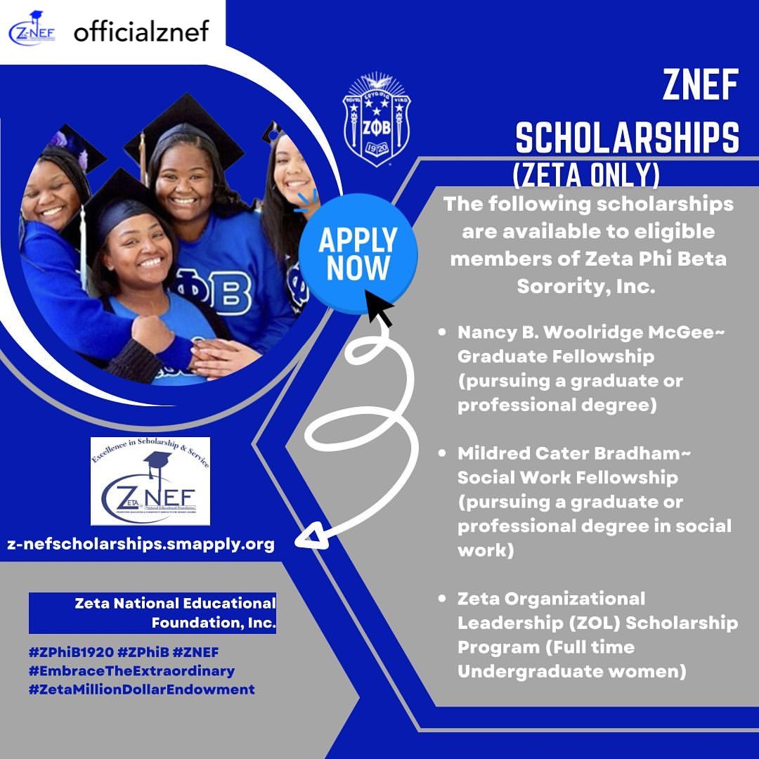 tiarideout's tweet photo. The deadline is March 2.
Share our link with high school seniors through graduate students (female or male). Create a secure account and Apply today at https://t.co/rgmpGi3pqc!

#ZetaPhiBeta
#ZPhiB1920
#ZNEF https://t.co/PE9BAjqQuQ