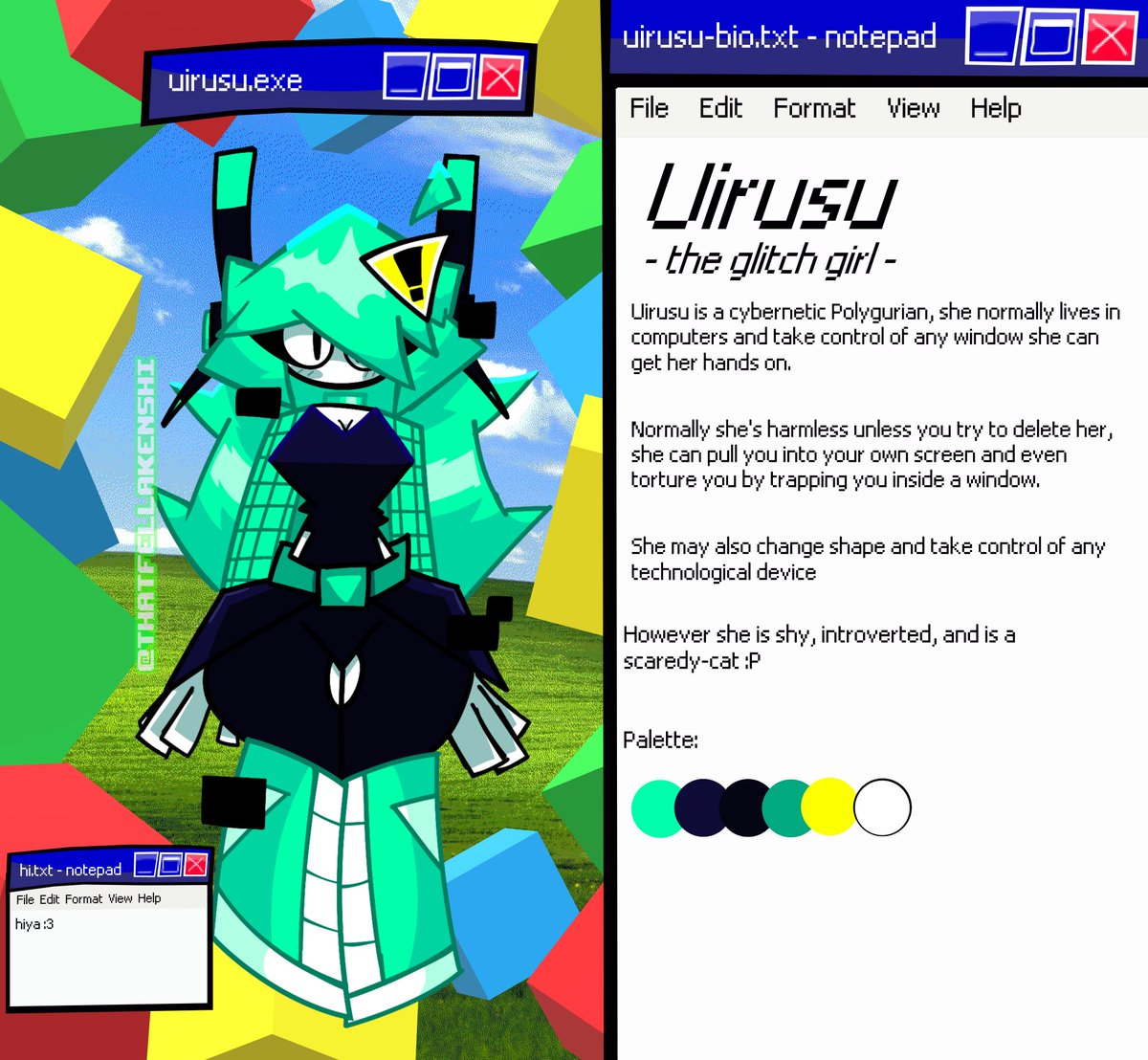 finally made a nikkusona that isn't also a bambisona, meet uirusu!
#nikkusona #hotline024 #oc #ocs #ocart #sunsethills #nikku #fnfoc