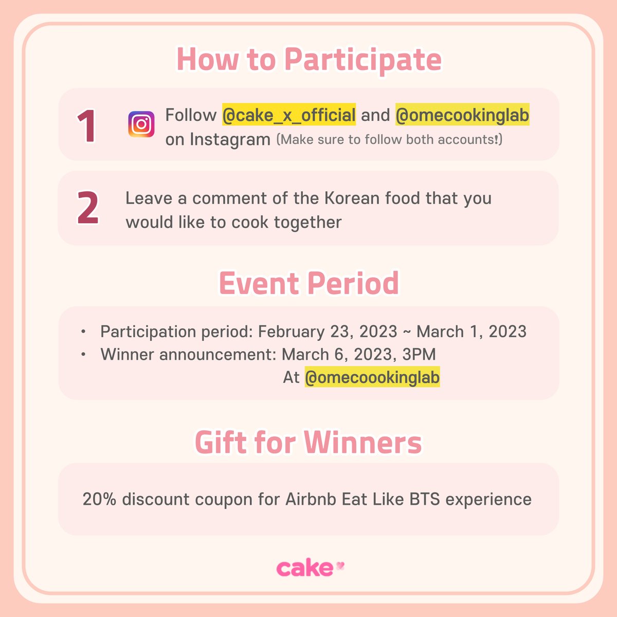 cake_x_official's tweet photo. 💜Eat Like BTS 런칭 이벤트💜
#BTS_TRAVEL_BOOK X #OME_Cooking_Lab
'Eat Like BTS' cooking class에서 BTS TRAVEL BOOK과 함께 한국 요리에 도전해 보세요!👩 🍳
이벤트 내용 확인하기 👇
https://t.co/TZvdCoRUGJ https://t.co/z4uN79AOIn