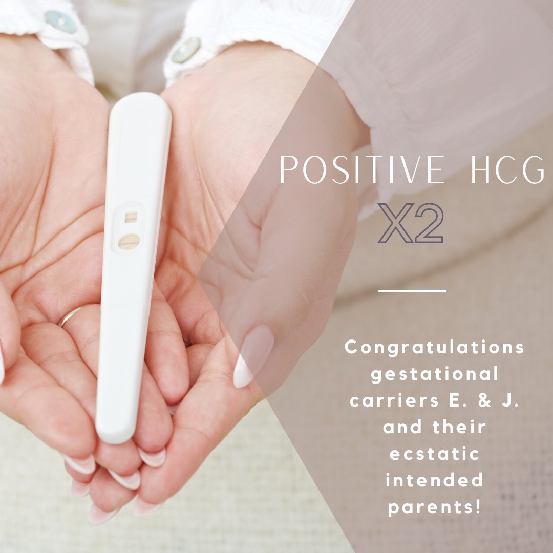 We are so excited! We received double the amazing news today! Two of our gestational carriers both had positive pregnancy tests today and we are so happy! Congratulations to gestational carriers E. and J. And their intended parents who are thrilled!