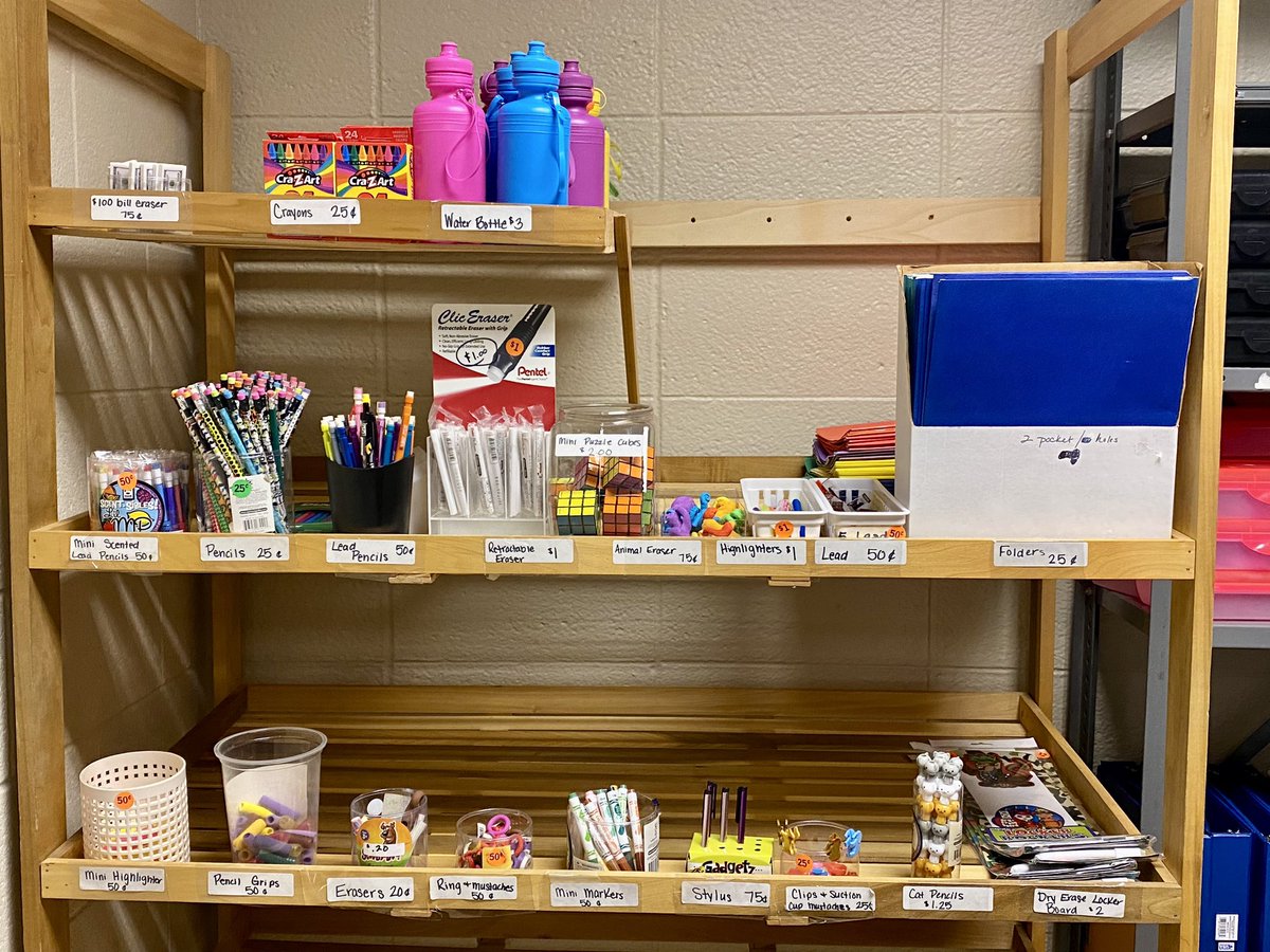 CMTeaches's tweet photo. 🎉Congratulations to Mrs. Stewart, Mrs. Burns and her 7th grade students for getting the HMS School Store back up and running in support of their curriculum! 💵✏️📓 
• • •
#middleschool #schoolstore #dtsdtrojanpride #authenticlearning https://t.co/X2oiAg5daa