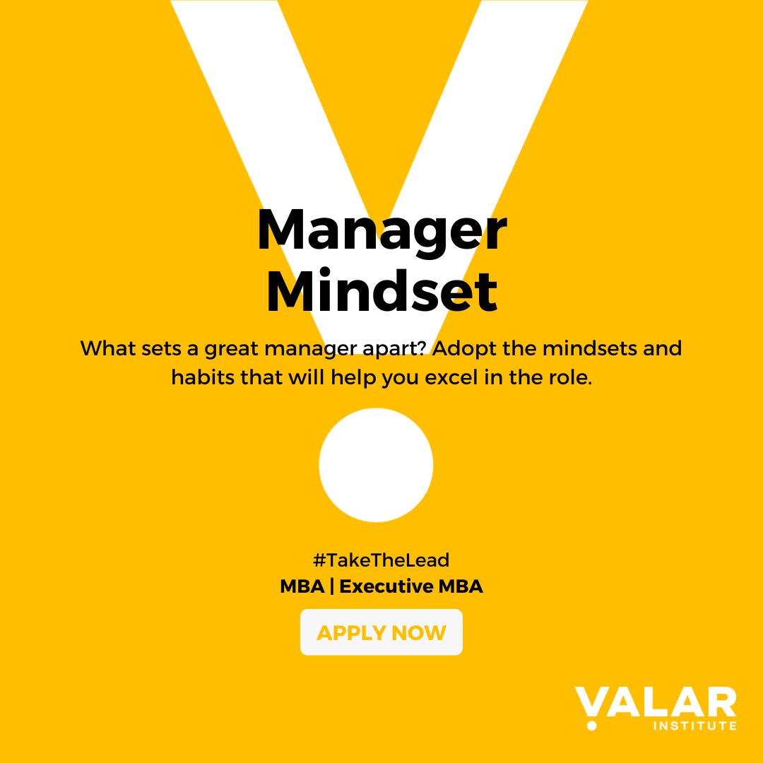 ValarInstitute's tweet photo. The wrong #ManagerMindset can prevent a business from achieving its goals and lead to unhappy team members and high turnover.
How will you #TakeTheLead? 🏅 Take a look at our Manager Mindset course.
#Strategy #Leadership #mba #emba #executivemba https://t.co/H6sMFmeOKt