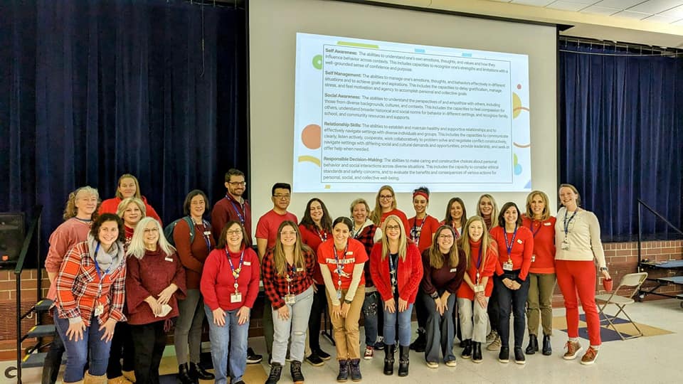 ieanea's tweet photo. The Glenview Education Association wears Red for Ed!!! 🍎#IEANEA #StrongerUnited #RedForEd https://t.co/2d9wulTtLl