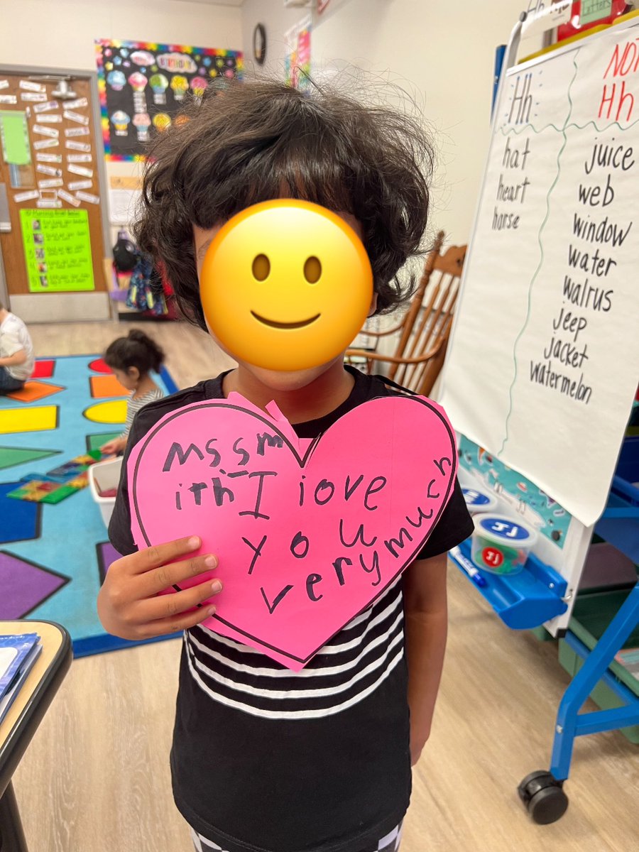 She is a success story and why I do what I do. English is not her first language and at the beginning of the year spoke one, maybe two word phrases. Now she is speaking 4-6 word sentences!  And look at her writing skills! 🤯 My heart is full. 💖 #RISDprek #RISDlitandint