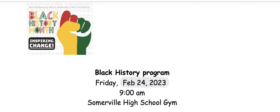 IsdSomerville's tweet photo. Join us for our annual Black History Month Assembly on Friday February 24th at 9:00am! https://t.co/nsgcDBoyRK