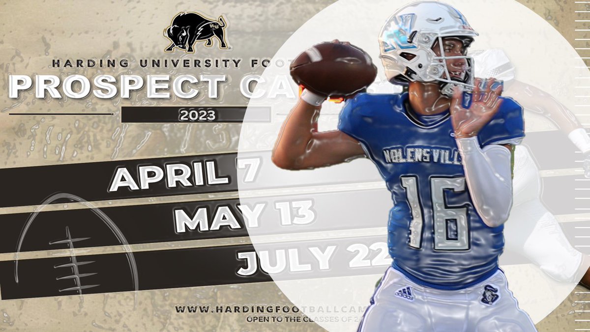 Ty Collins (@tycollins2024) on Twitter photo Thank you, Coach Blankenship, <a href="/Coach_Blank/">Sam Blankenship</a> for the invite to attend camp at Harding University. Looking forward to showcasing for the Bison Football Staff.
@CoachBray_HU <a href="/PaulSimmonsHU/">Paul Simmons</a> @wcsNHSpd @NHSRECRUITINGDC @wcsNHSpc <a href="/CSmithScout/">Chris Smith</a> <a href="/VisionQb/">QB Vision</a> <a href="/thepremierpt/">Premier Performance Training by Aaron Hines</a> <a href="/QBHitList/">QBHitList.com</a> <a href="/ncsa/">NCSA College Recruiting</a> Thank you, Coach Blankenship, <a href="/Coach_Blank/">Sam Blankenship</a> for the invite to attend camp at Harding University. Looking forward to showcasing for the Bison Football Staff.
@CoachBray_HU <a href="/PaulSimmonsHU/">Paul Simmons</a> @wcsNHSpd @NHSRECRUITINGDC @wcsNHSpc <a href="/CSmithScout/">Chris Smith</a> <a href="/VisionQb/">QB Vision</a> <a href="/thepremierpt/">Premier Performance Training by Aaron Hines</a> <a href="/QBHitList/">QBHitList.com</a> <a href="/ncsa/">NCSA College Recruiting</a>