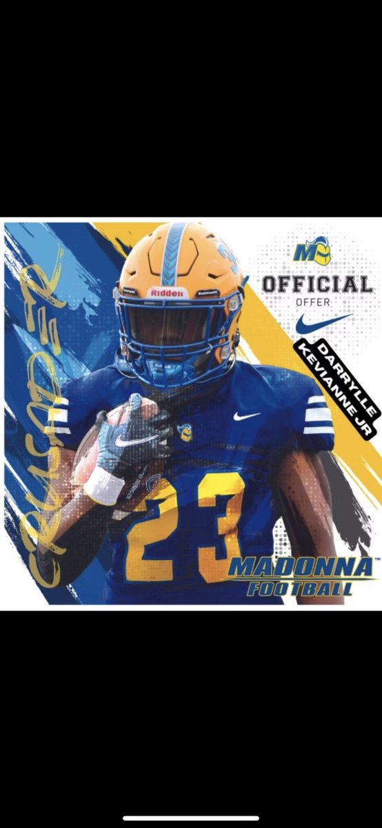 DarrylleJr's tweet photo. After a great conversation with @Coachprince21 am extremely blessed to receive my 6th offer from Madonna University⚪️🟡 @OC_b_robbie @RecruitMoJags https://t.co/Yehl7tYqO5