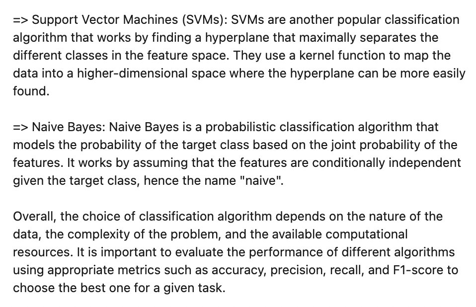 Machine Learning Concept 10:

Classification in Machine Learning / Data science.

It Classifies a query point to one of the classes.

#MachineLearning #naivebayes #DataScience #ArtificialIntelligence #svm #decisiontrees #knn #randomforests #developers #100DaysOfCode #javascript