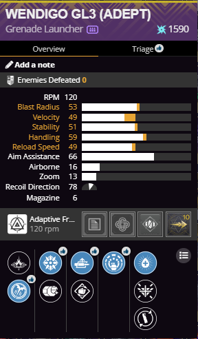 Luckstruck9's tweet photo. After about 35 runs, I am glad to say that I have pulled some decent rolls.

While I know I should be happy, but my greed wants better options in the 3rd columns...

#Destiny2 #Wendigo #GrandmasterNightfalls https://t.co/ysoTkoeSZA