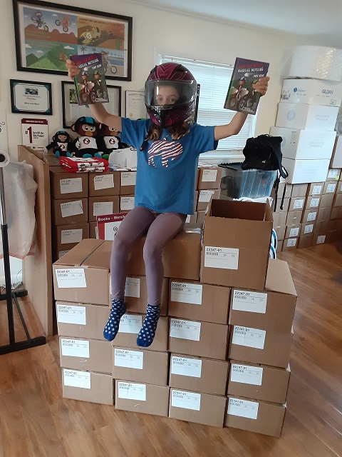 MimiandMoto's tweet photo. It's here! The first printing (1,000 copies) of our new #book. Coming soon to our website, events we do, and our retail partners.
#firstgear #motorcyclebooks #kidsbooks #childrensbooks #chapterbooks #motorcycles #momswhoride #dadswhoride #familieswhoride #twowheelfamilies #moto https://t.co/YVQnJHZzcH