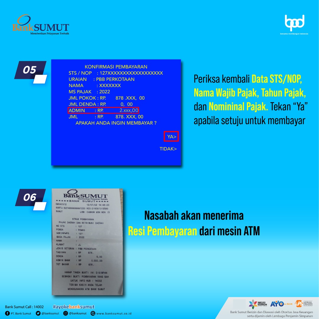 #KawanSUMUT, manfaatkan Kartu ATM Bank SUMUT untuk pembayaran PBB di jaringan mesin ATM Bank SUMUT Ikuti langkah mudahnya yuk!

 Bayar retribusi semakin mudah dengan SUMUT ATM.

#AyoKeBankSumut #SumutATM #BayarPBBTanpaBiayaAdmin #PBBSumut
