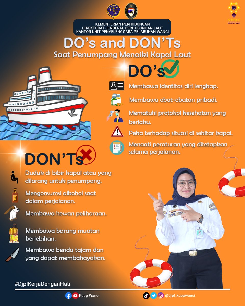 KuppWanci's tweet photo. Hai #kawanlaut
Simak ya
DOS's and DON'Ts
Saat Penumpang Menaiki Kapal Laut
Jangan lupa like, repost dan follow terus @djplkemenhub151 @djpl_kuppwanci
#DJPLKerjaDenganHati #SMRTHublaPastinya #LewatLaut #MenghubungkanIndonesia #TransportasiMaju #djpl_kuppwanci #kplp #wakatobi https://t.co/IPfUtZ2Ft7