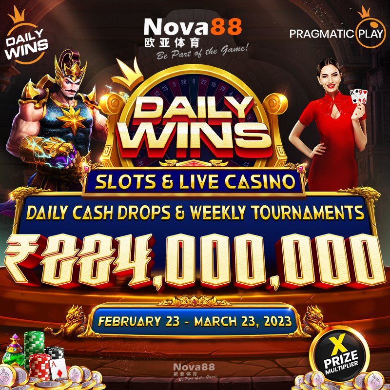nova88_india's tweet photo. DAILY WINS on SLOTS and LIVE CASINO starts today Feb 23 - March 23.

Click on the link to register - https://t.co/uddYCeSDbt

#nova88indiaofficial #casino #slots #livecasino #dailywin https://t.co/uuttuM9pmA